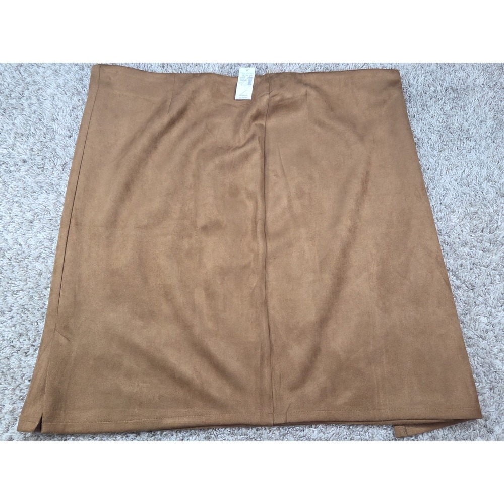 Maurices Womens 2X Midi Skirt Tan Brown NWT Boho Western Fall Career Plus
